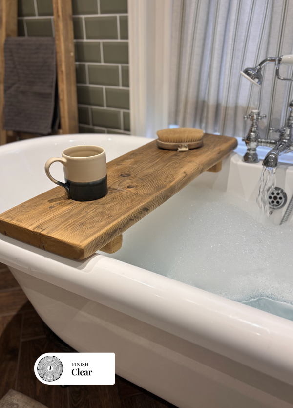 JAMES - Rustic Reclaimed Wood Bath Caddy