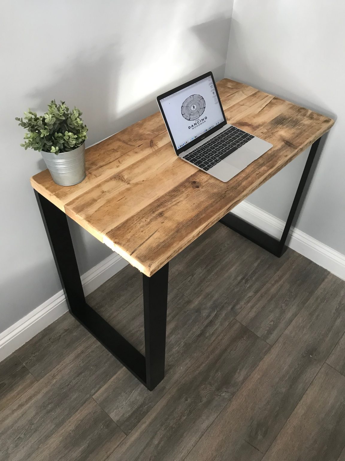 MORGAN- Modern Rustic Reclaimed Scaffold Board Desk with Steel