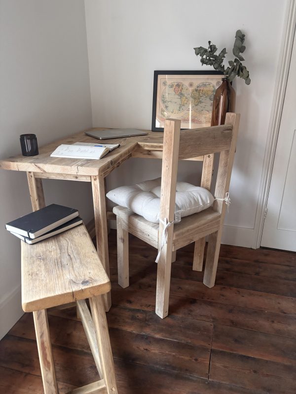 VICTORIA-Rustic Corner Desk- Handmade From Reclaimed Aged Wood -For Home or Office