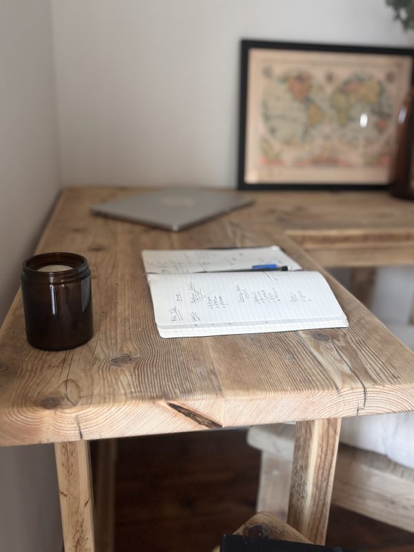 VICTORIA-Rustic Corner Desk- Handmade From Reclaimed Aged Wood -For Home or Office