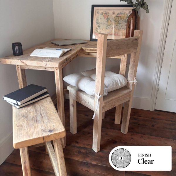 VICTORIA-Rustic Corner Desk- Handmade From Reclaimed Aged Wood -For Home or Office