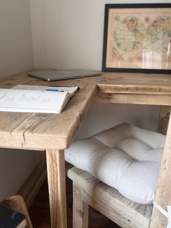 VICTORIA-Rustic Corner Desk- Handmade From Reclaimed Aged Wood -For Home or Office