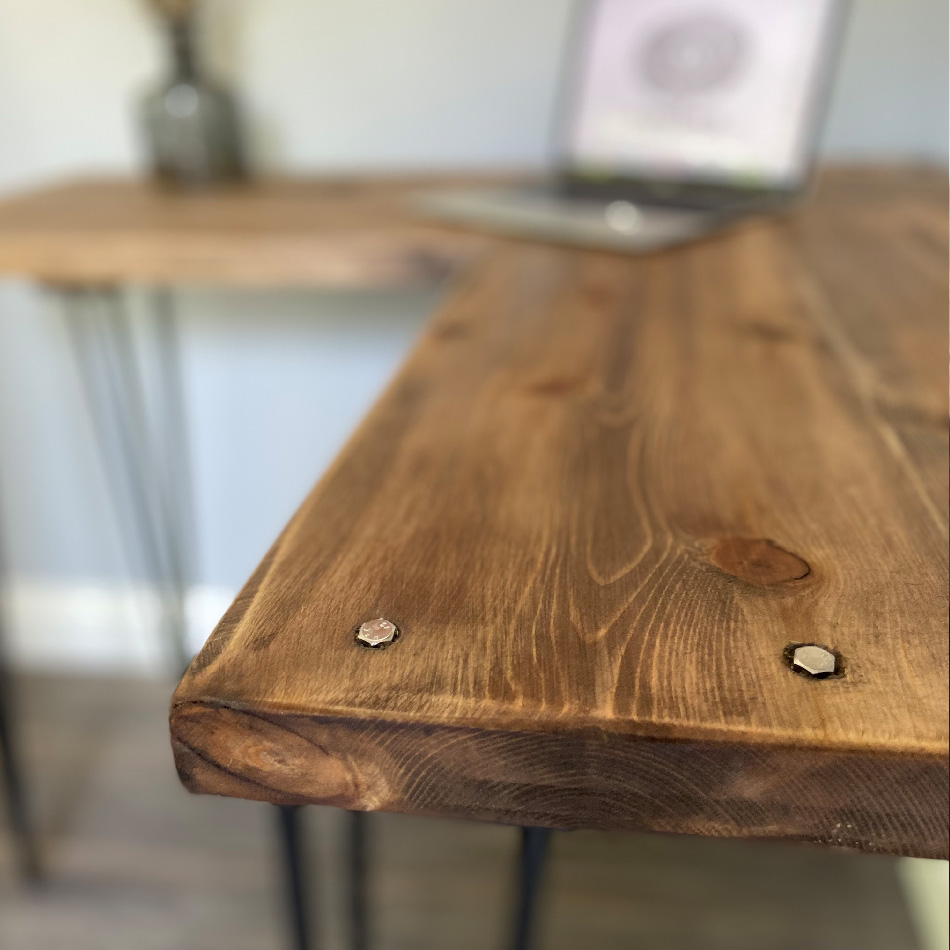 Reclaimed wood deals corner desk