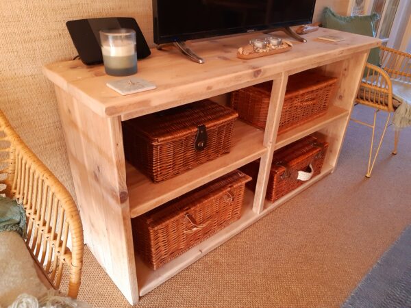 MILTON - Rustic Reclaimed Wood Console Table- Rustic TV Unit-Solid Wood Sideboard- Rustic Bookcase