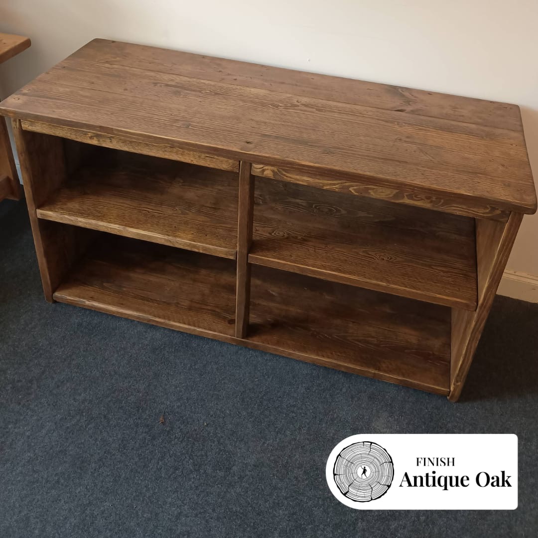 MILTON - Rustic Reclaimed Wood Console Table- Rustic TV Unit-Solid Wood Sideboard- Rustic Bookcase