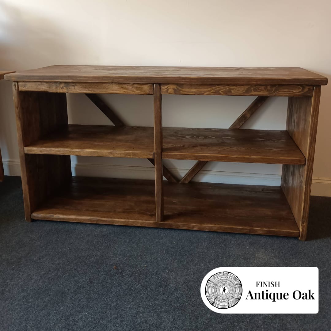 MILTON - Rustic Reclaimed Wood Console Table- Rustic TV Unit-Solid Wood Sideboard- Rustic Bookcase