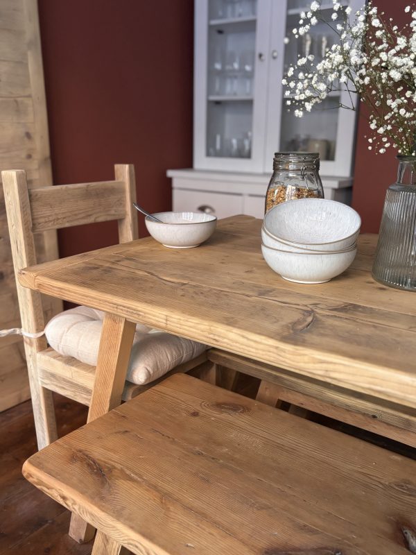 BITTERNE- Rustic Dining Table- Breadboard Table- Farmhouse Rustic Table Made From Reclaimed Wood-Rustic Garden Table