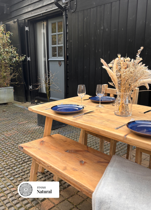 BITTERNE- Rustic Dining Table- Breadboard Table- Farmhouse Rustic Table Made From Reclaimed Wood-Rustic Garden Table