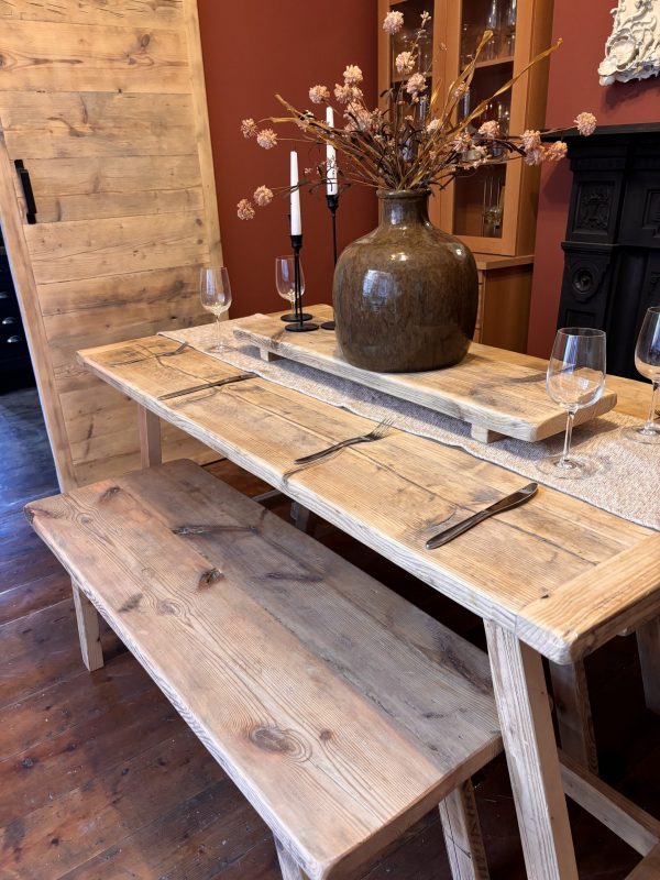 BITTERNE- Rustic Dining Table- Breadboard Table- Farmhouse Rustic Table Made From Reclaimed Wood-Rustic Garden Table