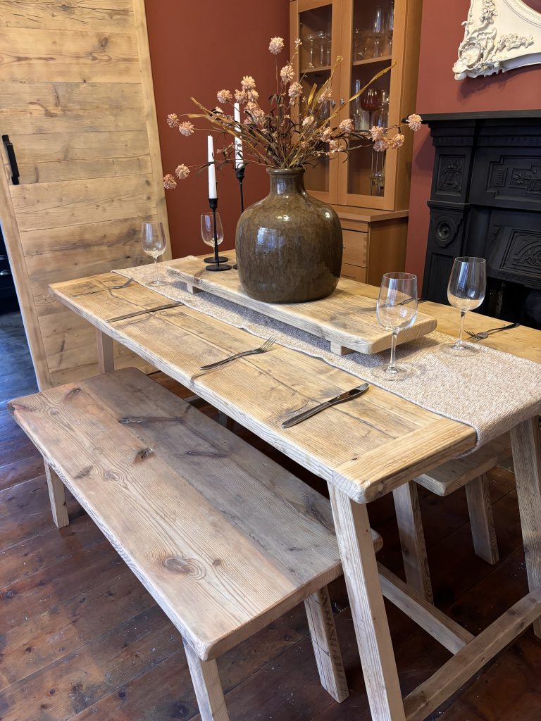 And Bench Rustic Dining Table And Chairs Ponderosa Dining Set