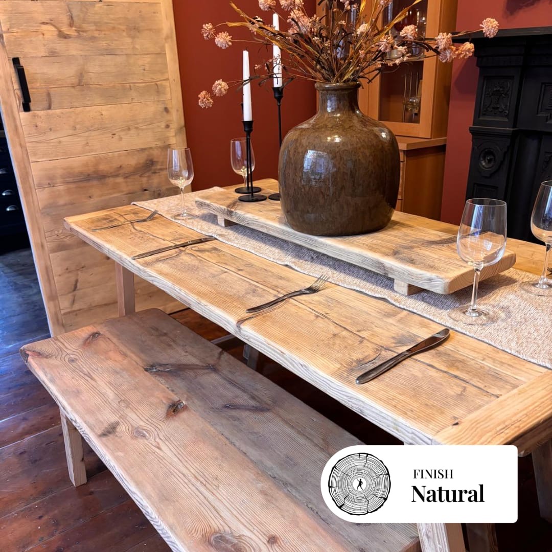 BITTERNE- Rustic Dining Table- Breadboard Table- Farmhouse Rustic Table Made From Reclaimed Wood-Rustic Garden Table