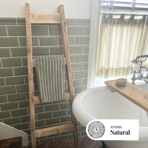 ARTHUR- Rustic Ladder- Reclaimed Wood Towel Ladder- Blanket Ladder Made From Solid Wood- Vintage Wood Farmhouse Shelving