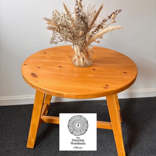 NEWTON-Rustic Round Table 80cm Light Oak Finish
