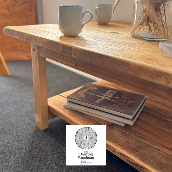 NORTHAM-Rustic Coffee Table 100x66cm Clear