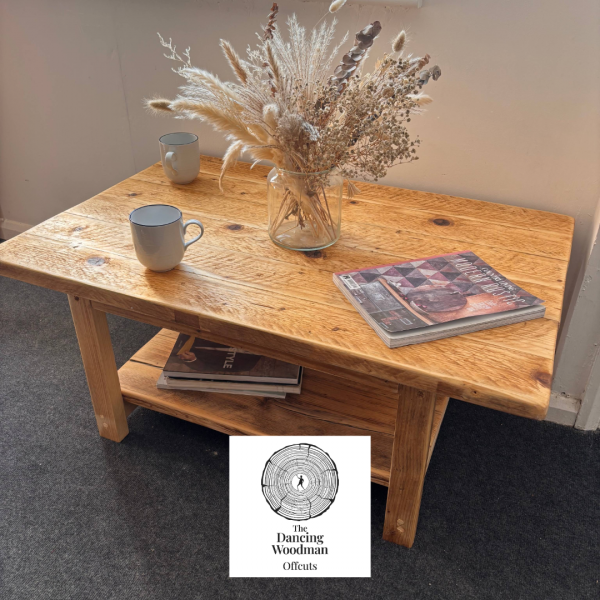 NORTHAM-Rustic Coffee Table 100x66cm Clear