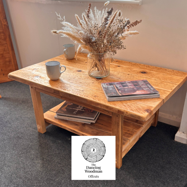 NORTHAM-Rustic Coffee Table 100x66cm Clear