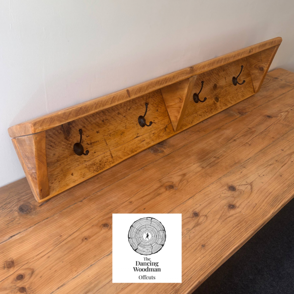 MIDANBURY- Rustic Coat Rack- 130cm - Light Oak