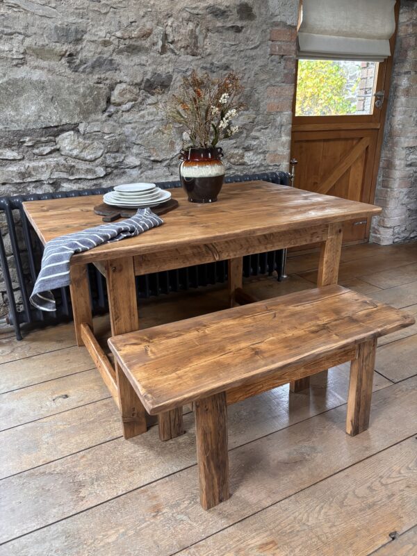 DAWLISH- Rustic Dining Table- Farmhouse Rustic Table Made From Reclaimed Wood-Rustic Garden Table