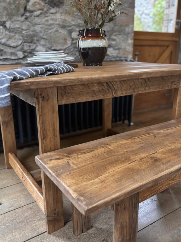 DAWLISH- Rustic Dining Table- Farmhouse Rustic Table Made From Reclaimed Wood-Rustic Garden Table
