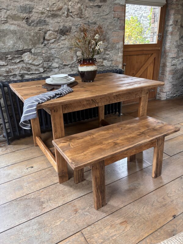 DAWLISH- Rustic Dining Table- Farmhouse Rustic Table Made From Reclaimed Wood-Rustic Garden Table