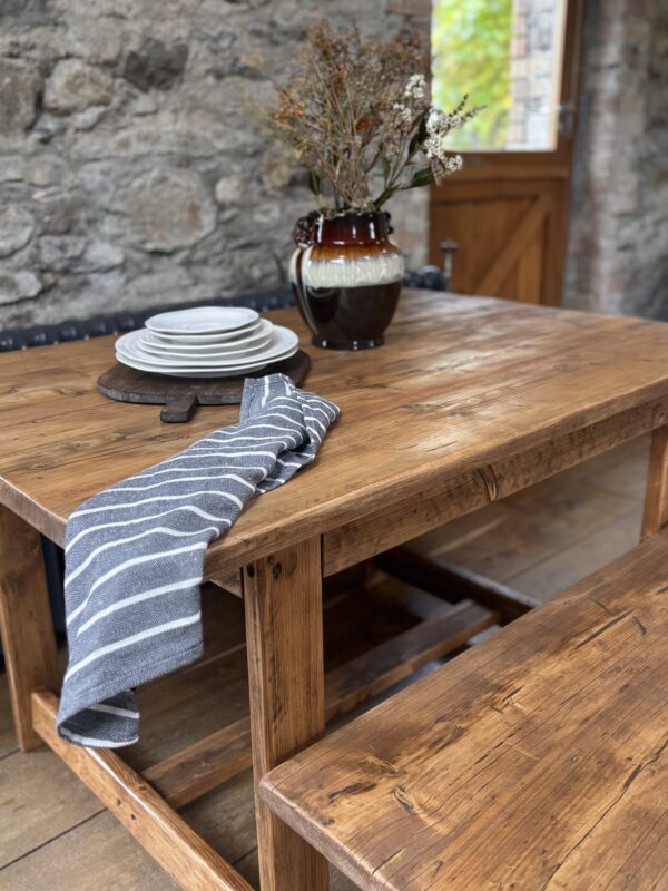 DAWLISH- Rustic Dining Table- Farmhouse Rustic Table Made From Reclaimed Wood-Rustic Garden Table