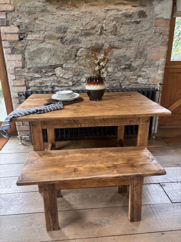 DAWLISH- Rustic Dining Table- Farmhouse Rustic Table Made From Reclaimed Wood-Rustic Garden Table