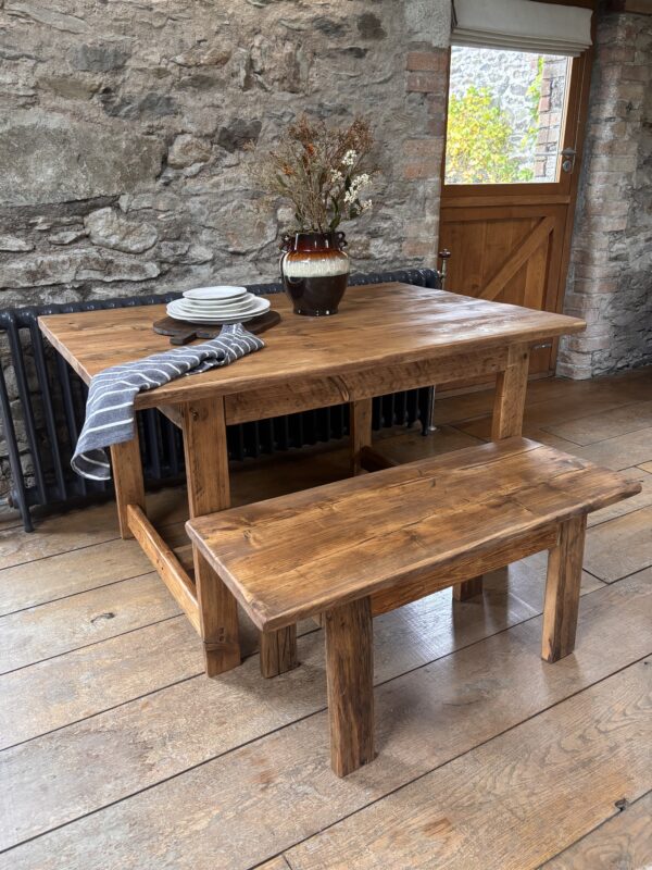 DAWLISH- Rustic Dining Table- Farmhouse Rustic Table Made From Reclaimed Wood-Rustic Garden Table
