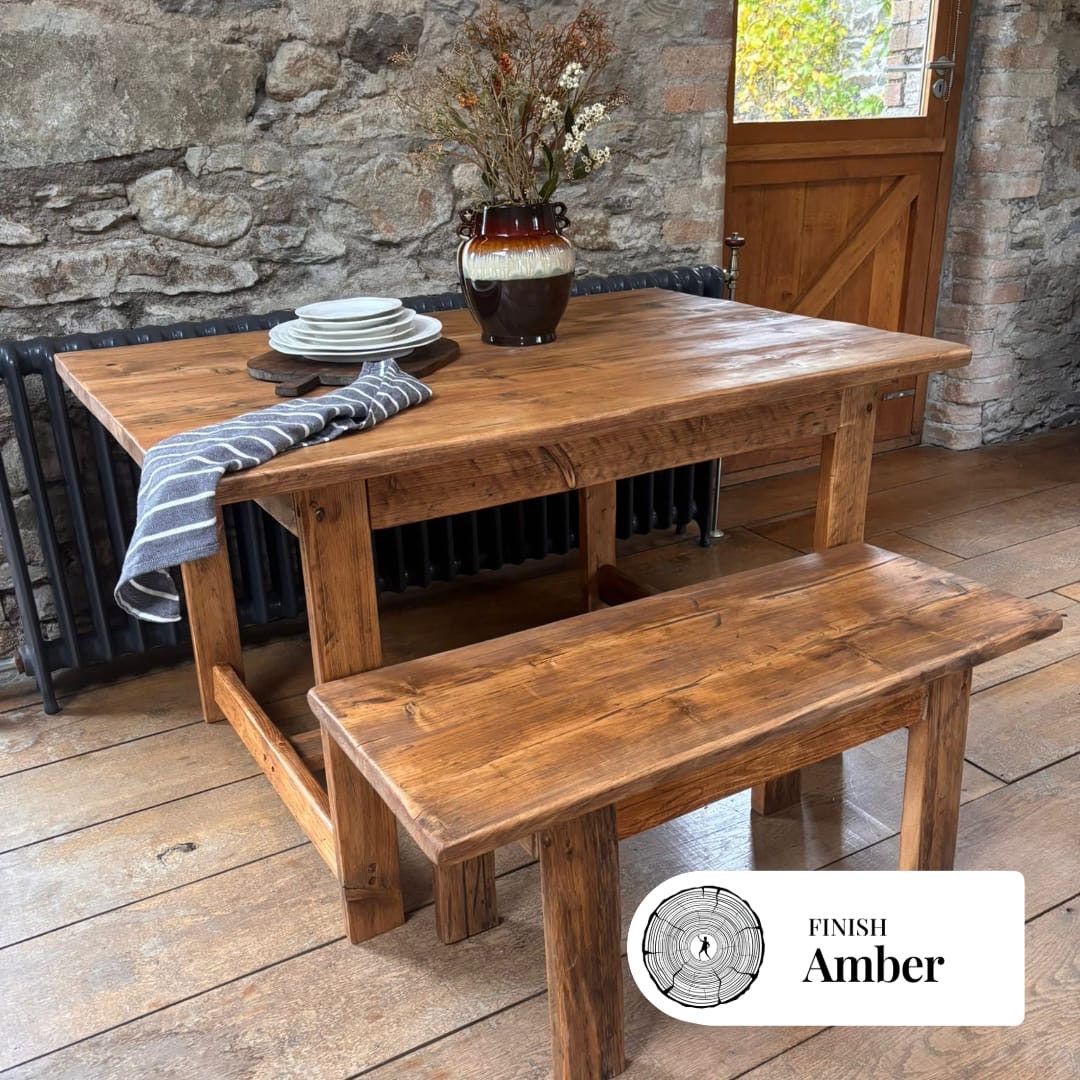 DAWLISH- Rustic Dining Table- Farmhouse Rustic Table Made From Reclaimed Wood-Rustic Garden Table