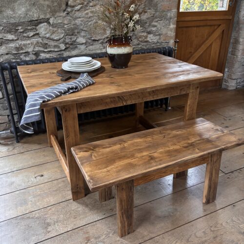 DAWLISH- Rustic Dining Table- Farmhouse Rustic Table Made From Reclaimed Wood-Rustic Garden Table