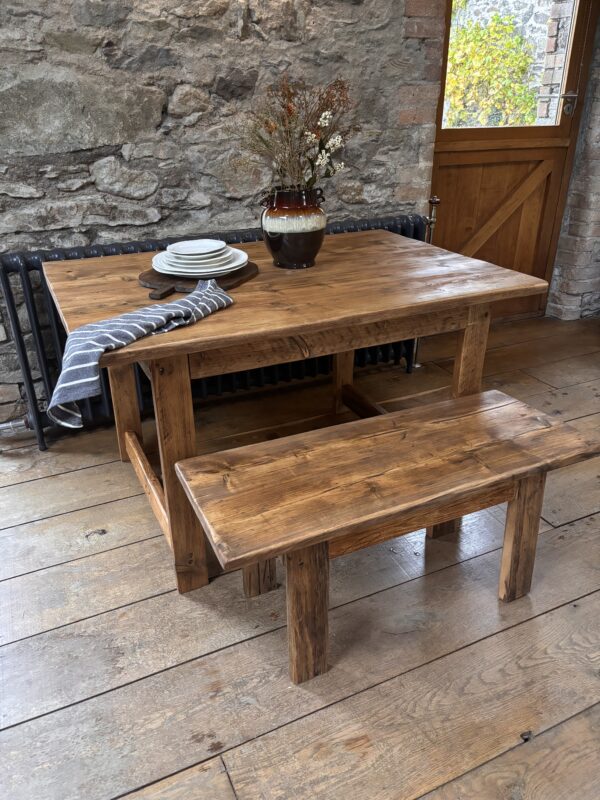 DAWLISH- Rustic Dining Table- Farmhouse Rustic Table Made From Reclaimed Wood-Rustic Garden Table