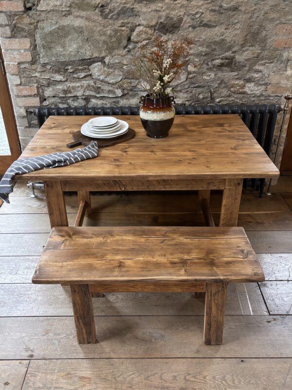 DAWLISH- Rustic Dining Table- Farmhouse Rustic Table Made From Reclaimed Wood-Rustic Garden Table
