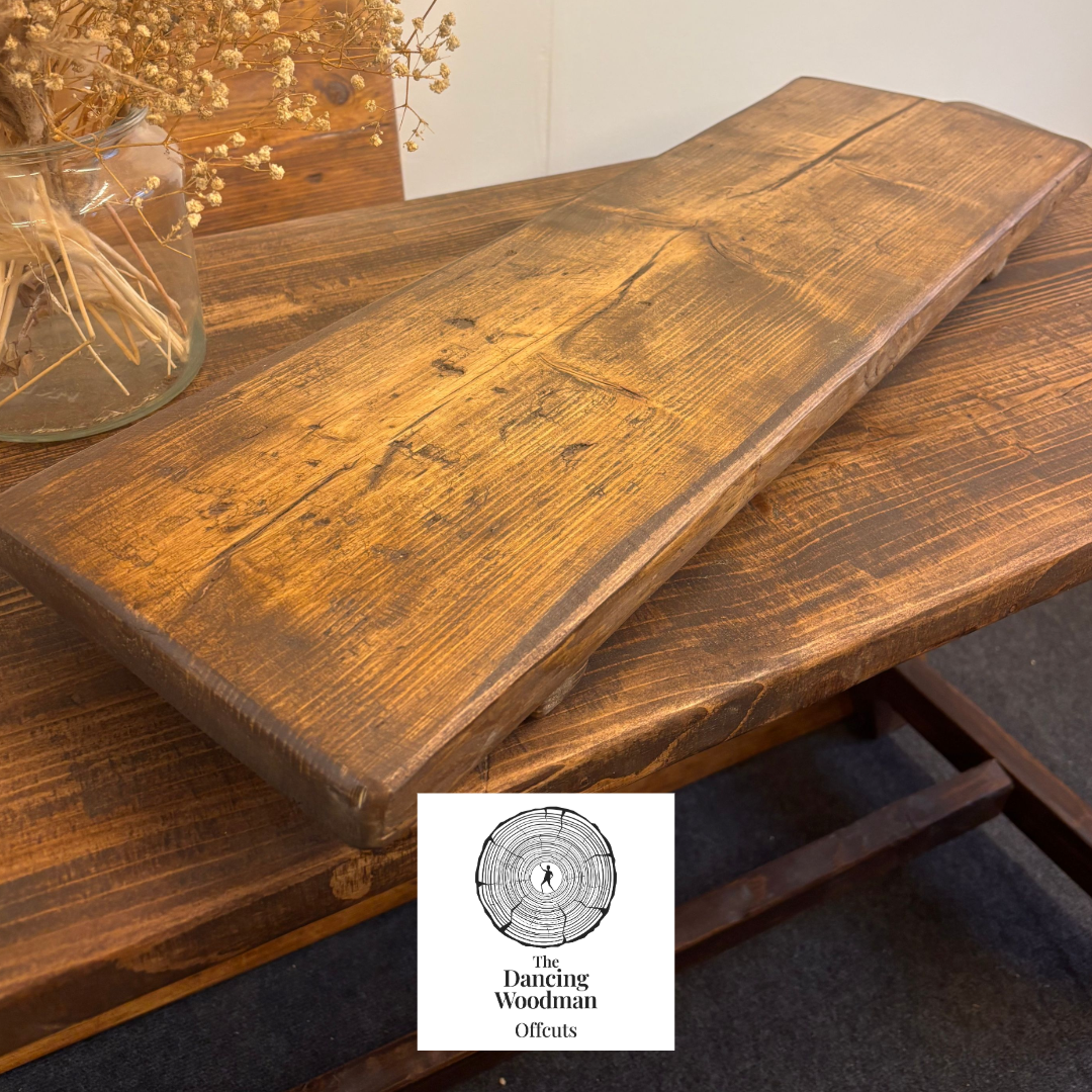 JAMES-Rustic Bath Caddy 70cm Antique Oak Finish