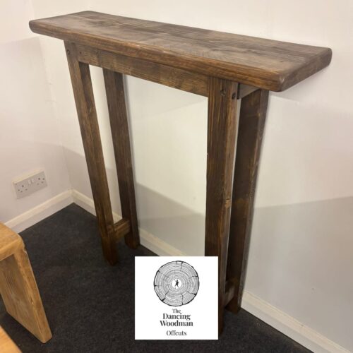 Custom Side Table 80x22cm 90cm H Antique Oak Finish