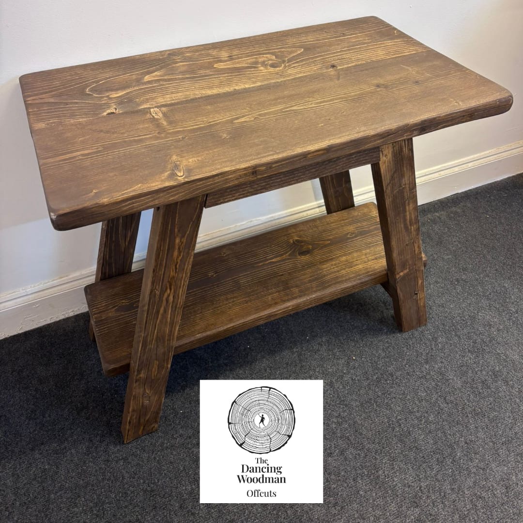 ARLOTT-Rustic Side Table 70x40cm Antique Oak Finish