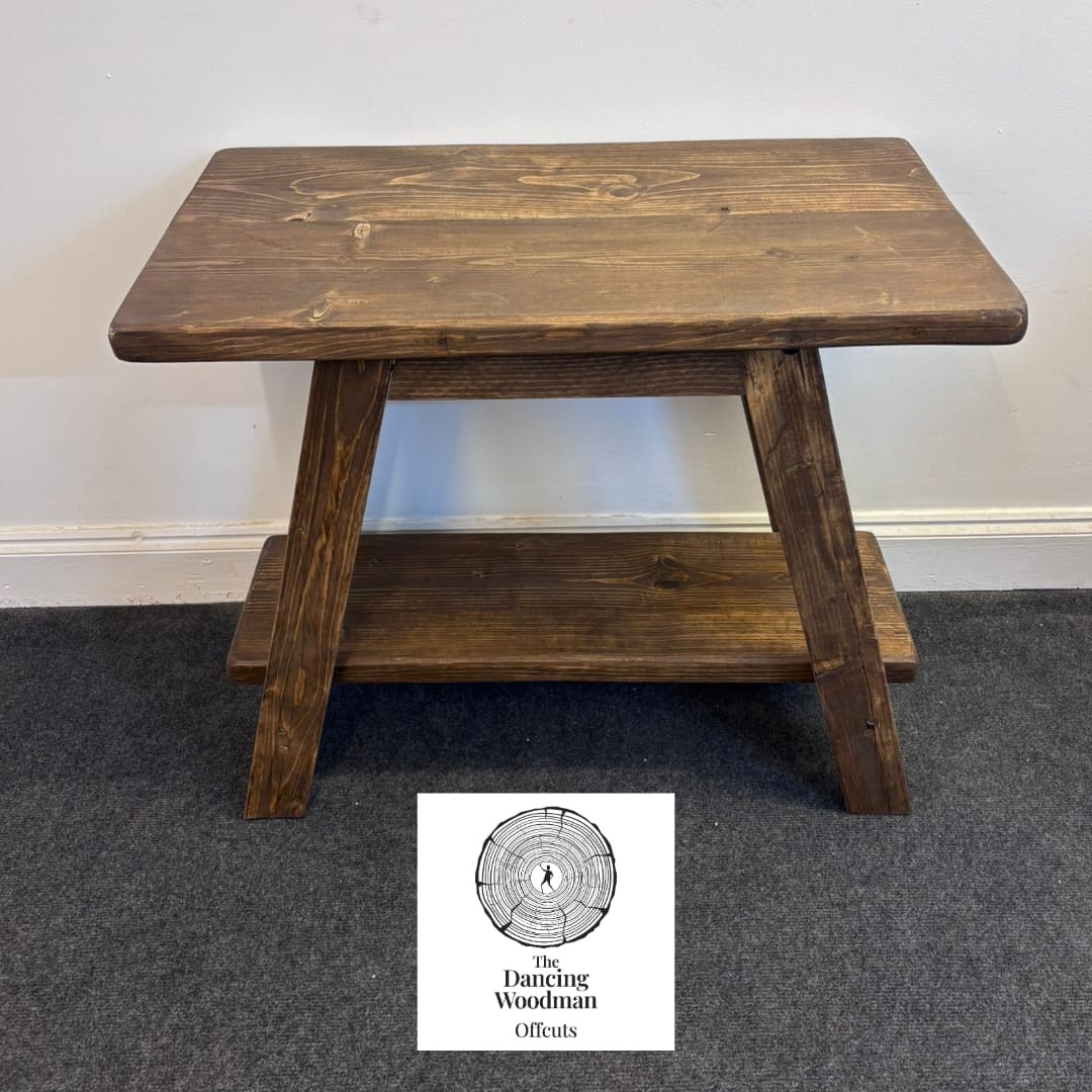 ARLOTT-Rustic Side Table 70x40cm Antique Oak Finish