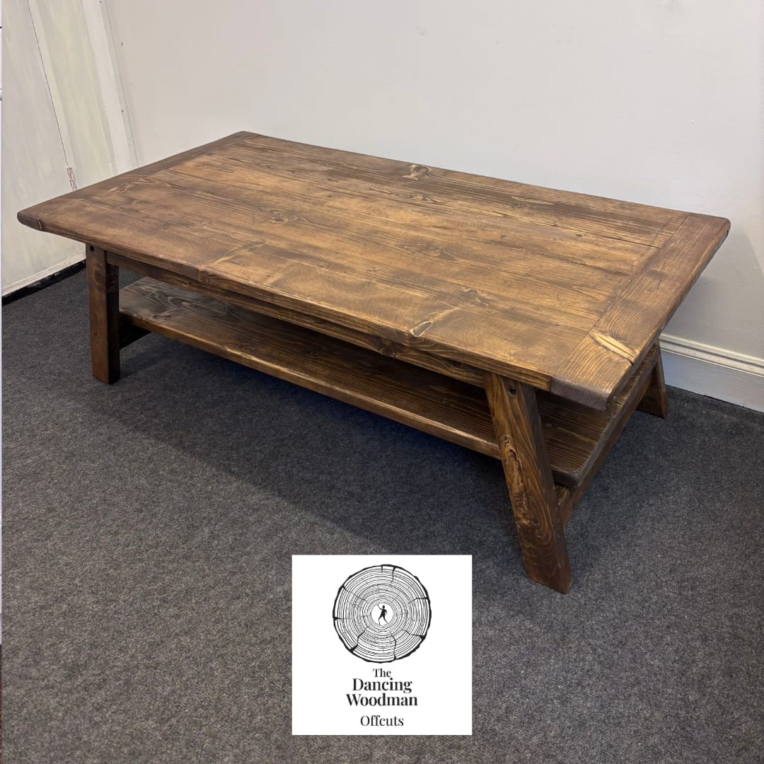GLENFIELD-Rustic Coffee Table 130x70cm Antique Oak Finish