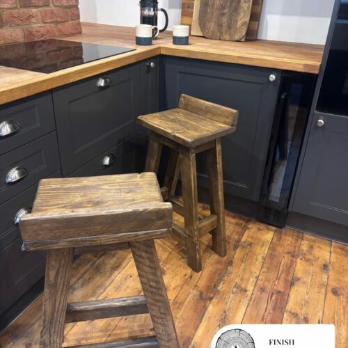 MANOR- Rustic Kitchen Stool- Handmade Reclaimed Pine Farmhouse Bar Stool