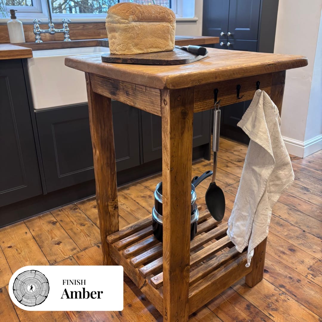 ROSE- Rustic Butchers Block-Worktop Made From Reclaimed Wood- Farmhouse Style Kitchen Island Block