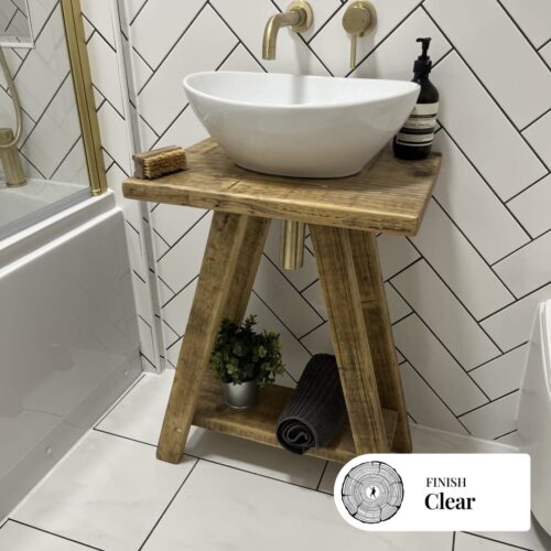NORTHLANDS- Rustic Reclaimed Vanity Unit - Vintage Wood Bathroom Stand