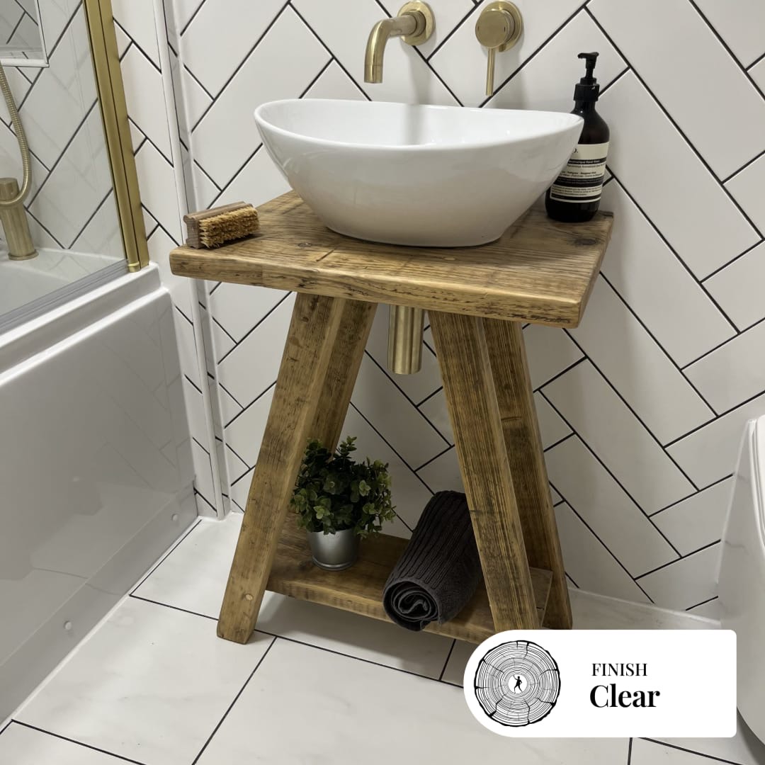 NORTHLANDS- Rustic Reclaimed Vanity Unit - Vintage Wood Bathroom Stand