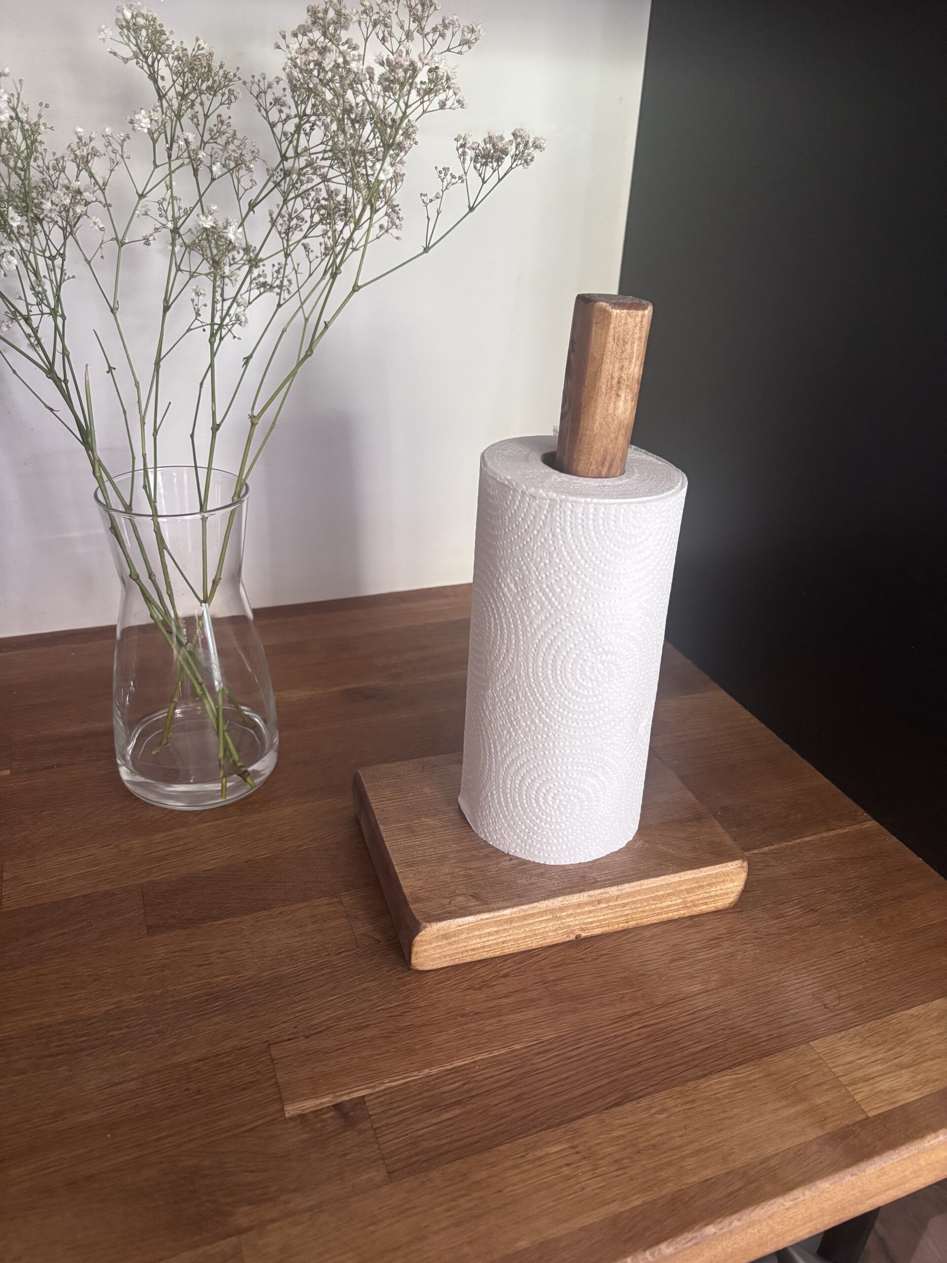 KINGSTON - Rustic Reclaimed Kitchen Roll Holder -Wooden Toilet Roll Holder