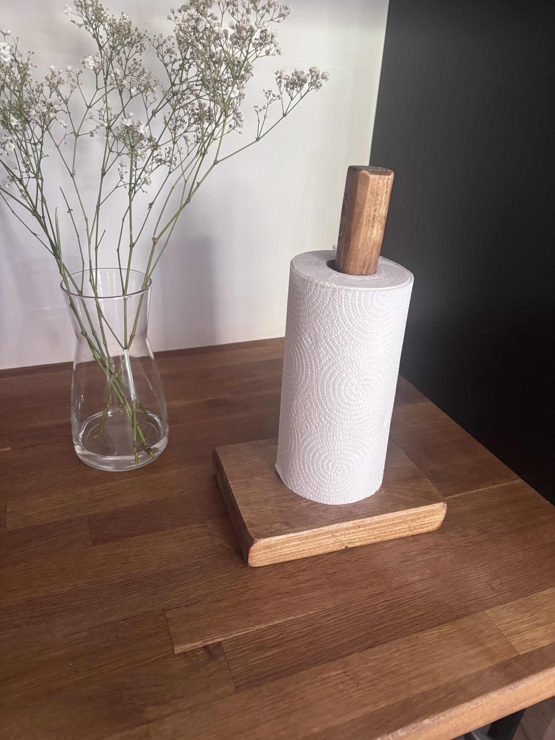 KINGSTON - Rustic Reclaimed Kitchen Roll Holder -Wooden Toilet Roll Holder