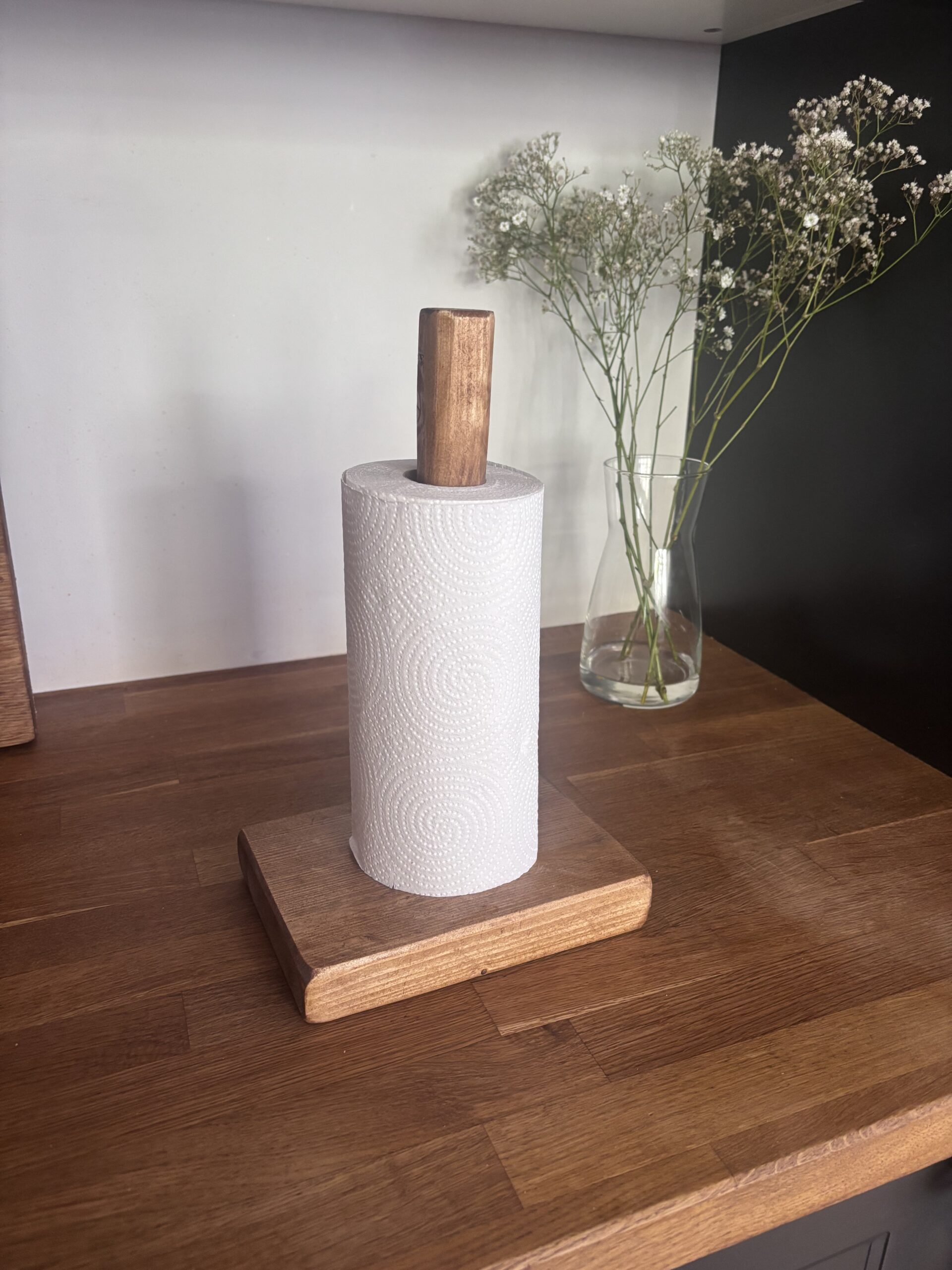 KINGSTON - Rustic Reclaimed Kitchen Roll Holder -Wooden Toilet Roll Holder