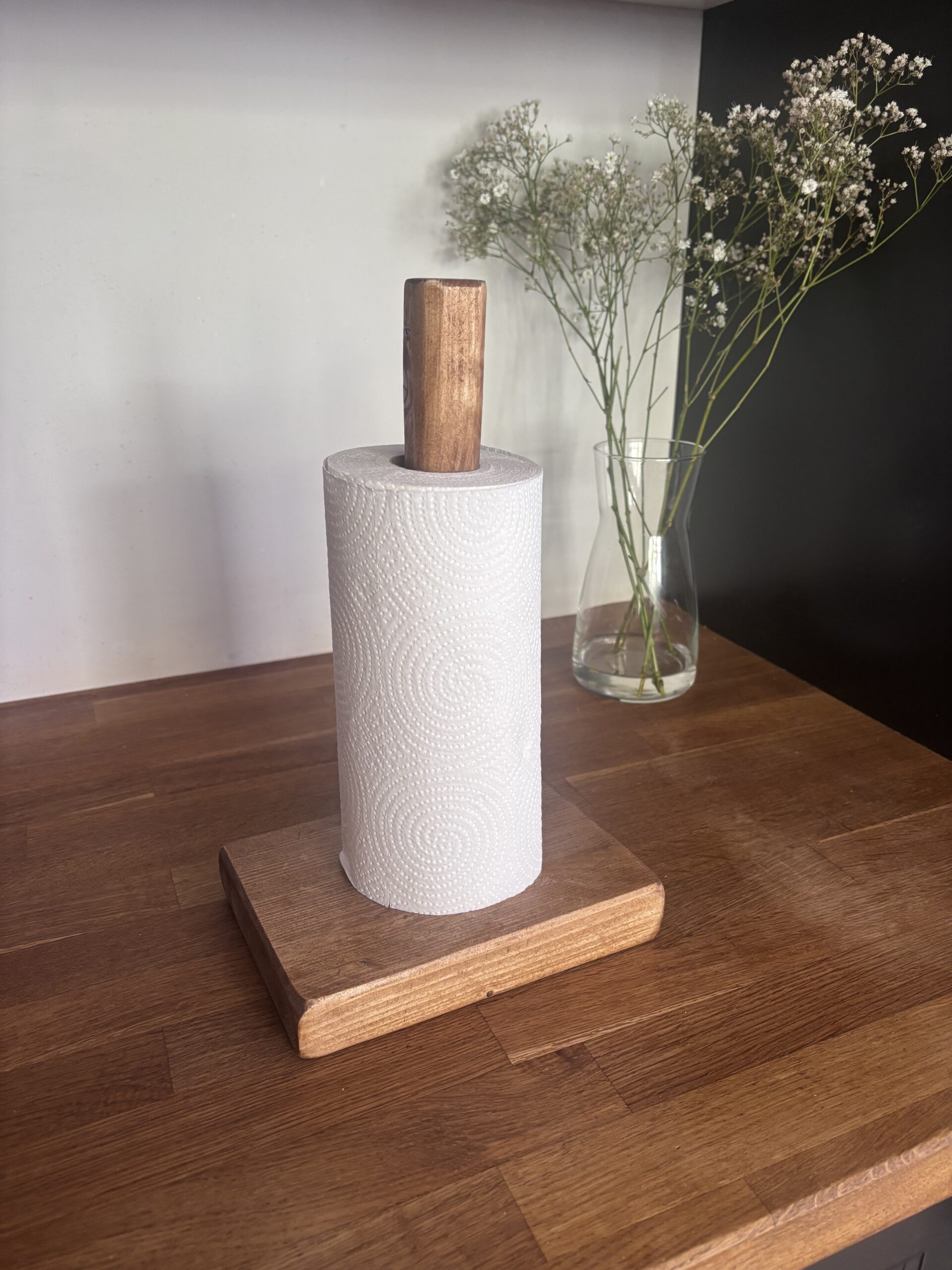 KINGSTON - Rustic Reclaimed Kitchen Roll Holder -Wooden Toilet Roll Holder