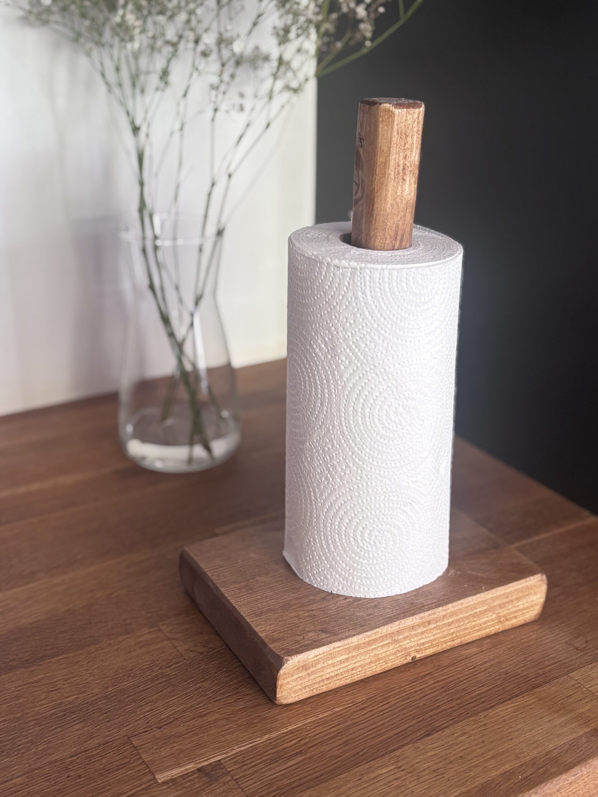KINGSTON - Rustic Reclaimed Kitchen Roll Holder -Wooden Toilet Roll Holder