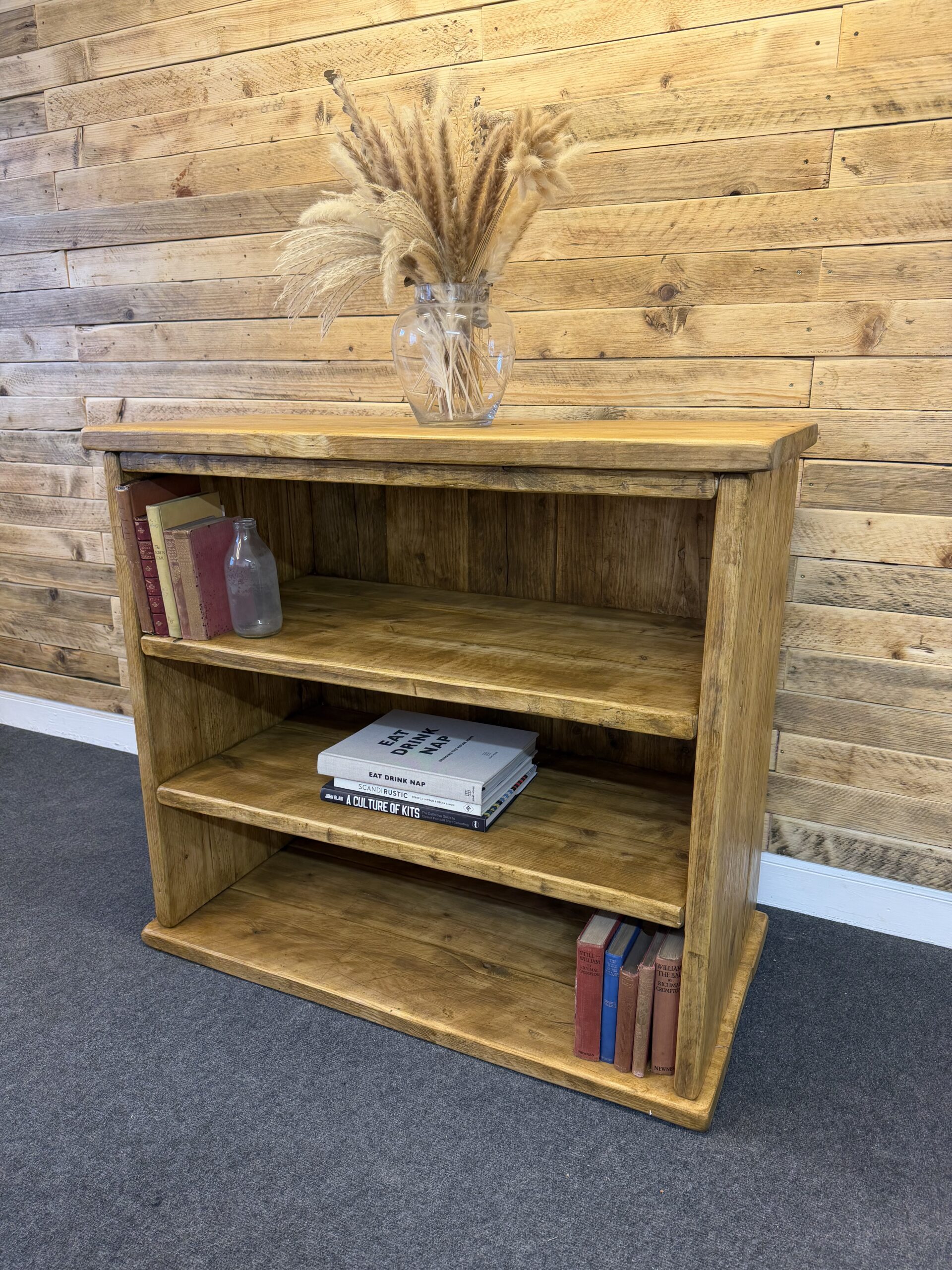 MANOR - Rustic Bookcase - Handmade Reclaimed Wood Media Unit