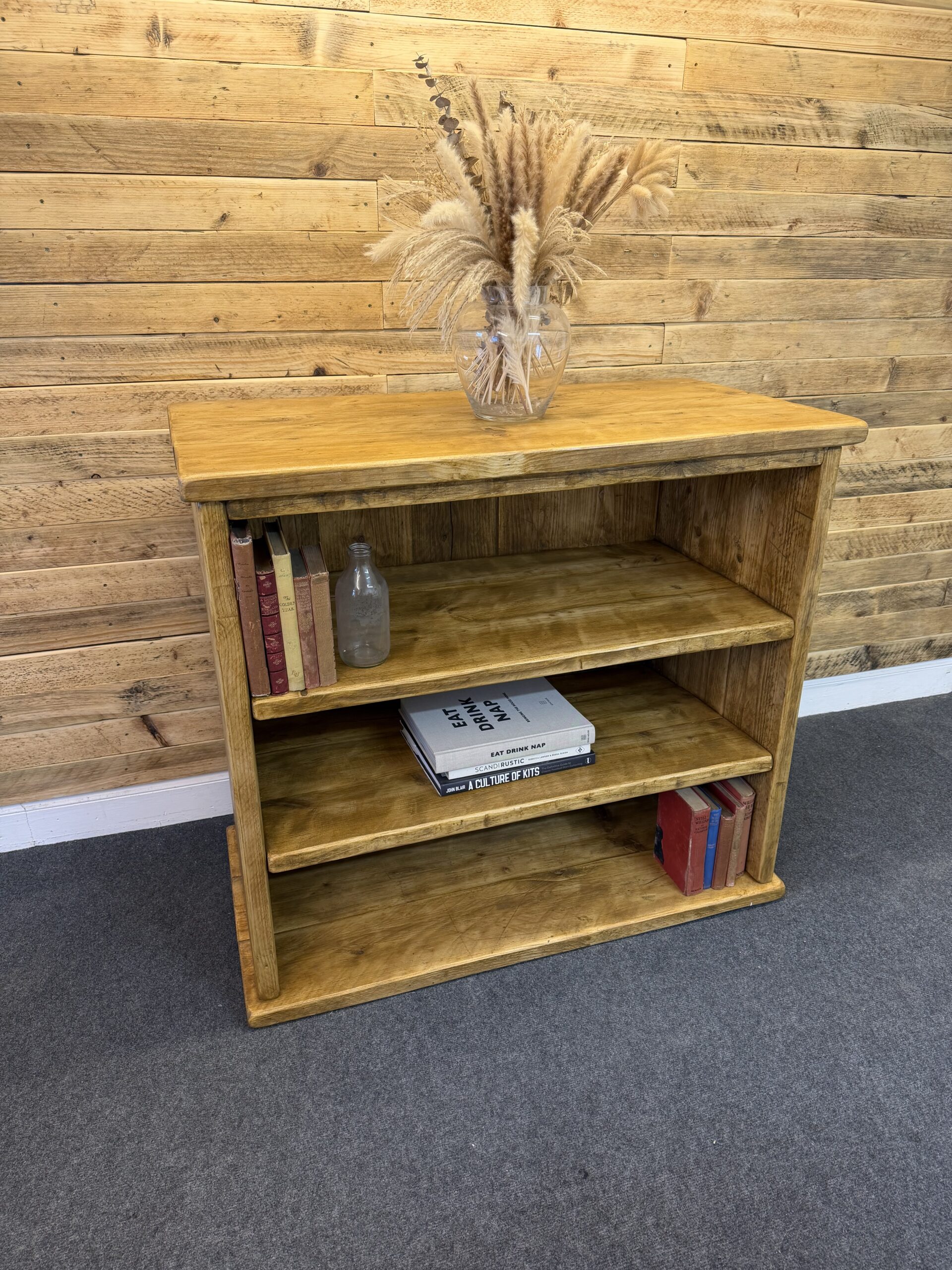 MANOR - Rustic Bookcase - Handmade Reclaimed Wood Media Unit