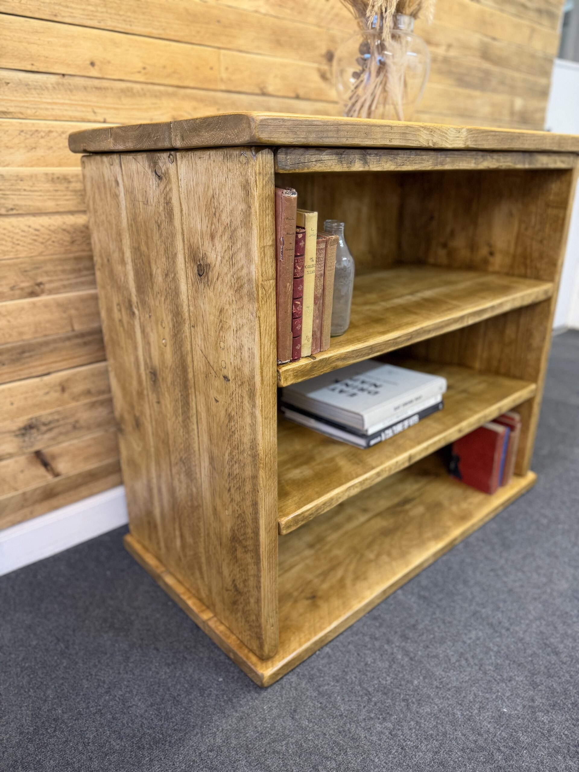 MANOR - Rustic Bookcase - Handmade Reclaimed Wood Media Unit