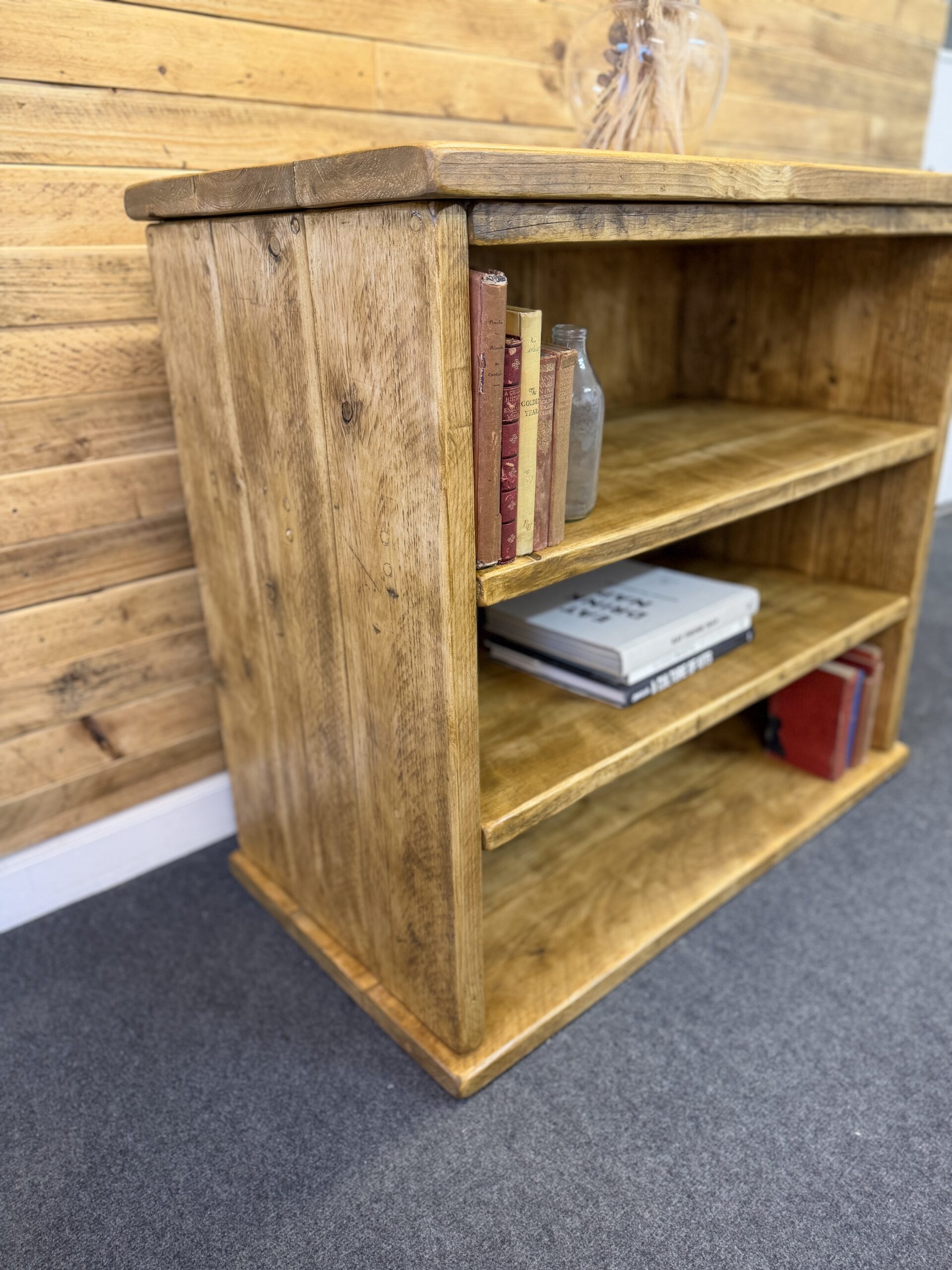 MANOR - Rustic Bookcase - Handmade Reclaimed Wood Media Unit